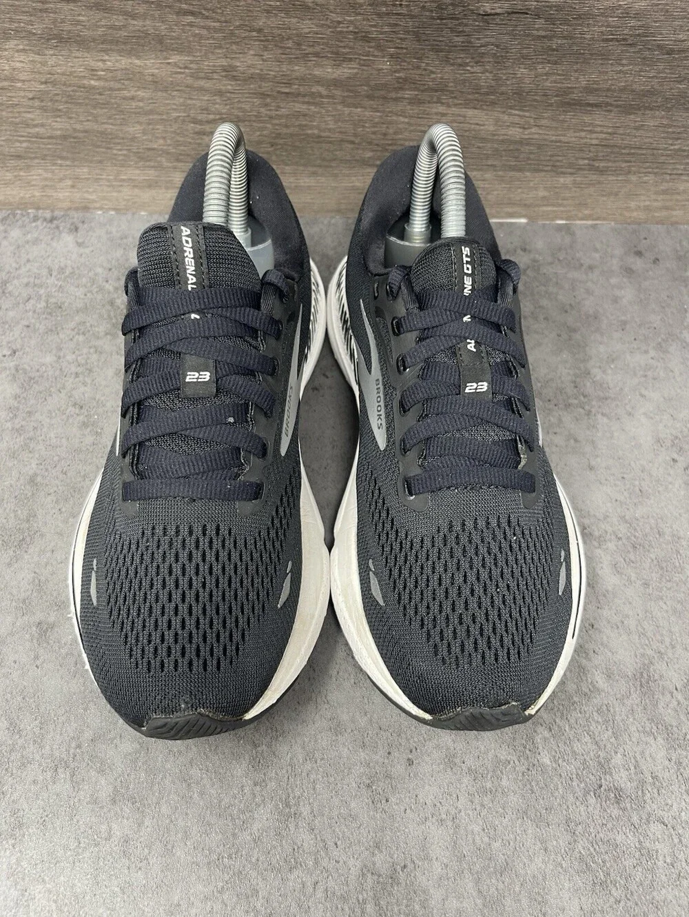 Brooks Adrenaline GTS 23 Black White Silver Size 6.5 Womens Running Shoes